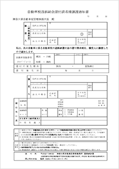 【神奈川県】自動車税過誤納金還付請求権譲渡通知書
